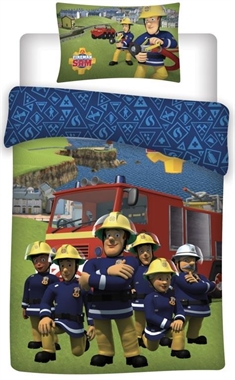 Sengetøj 140x200 cm - Brandman Sam og venner - Vendbar sengesæt i 100% bomuld
